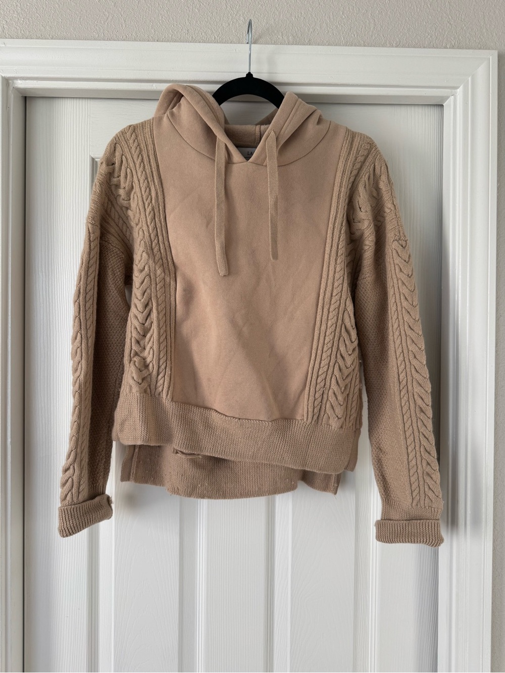 La Ligne Neutral Beige Drawstring Hoodie